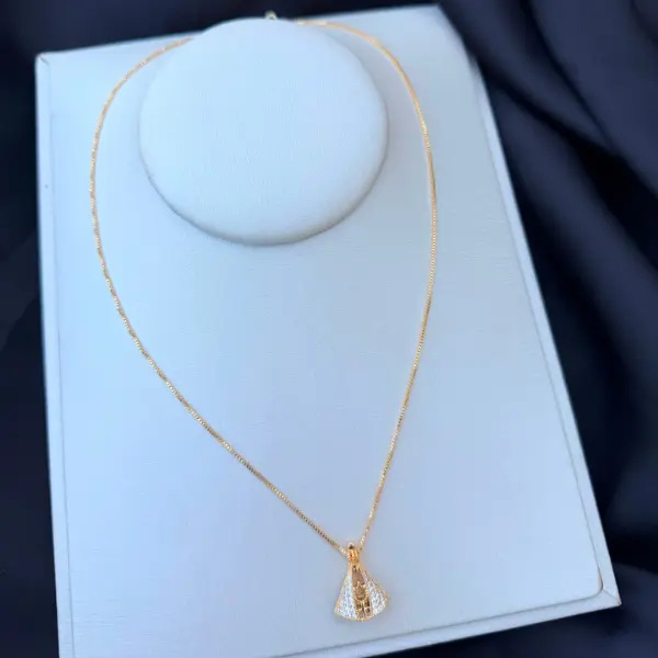 Colar Dupla Face Nossa Senhora Aparecida dourado